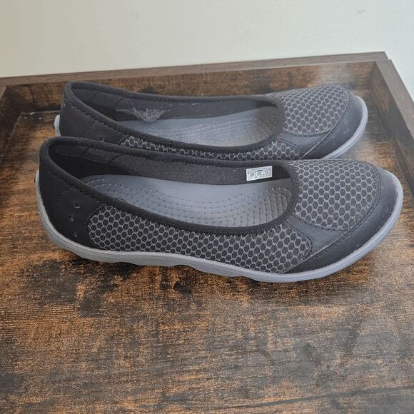 Crocs Duet Busy Day Slip On Round Toe Ballet Flats Shoes Women's Purple/Black Si - Picture 1 of 5